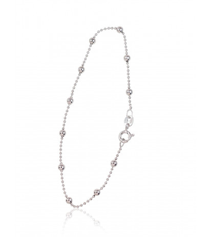 Sidabrinė grandinėlė Bead 1-3 mm 2400058(PRh-Gr)-bracelet, Sidabras 925°, rodis (padengti)