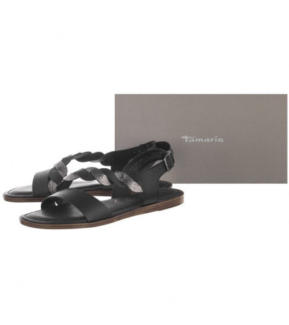 Tamaris Czarne 1-28142-24 094 Black/Pewter (TM252-b) sandalai