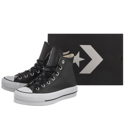 Converse CT All Star Lift Clean Hi Black/Black/White 561675C (CO446-a) bateliai